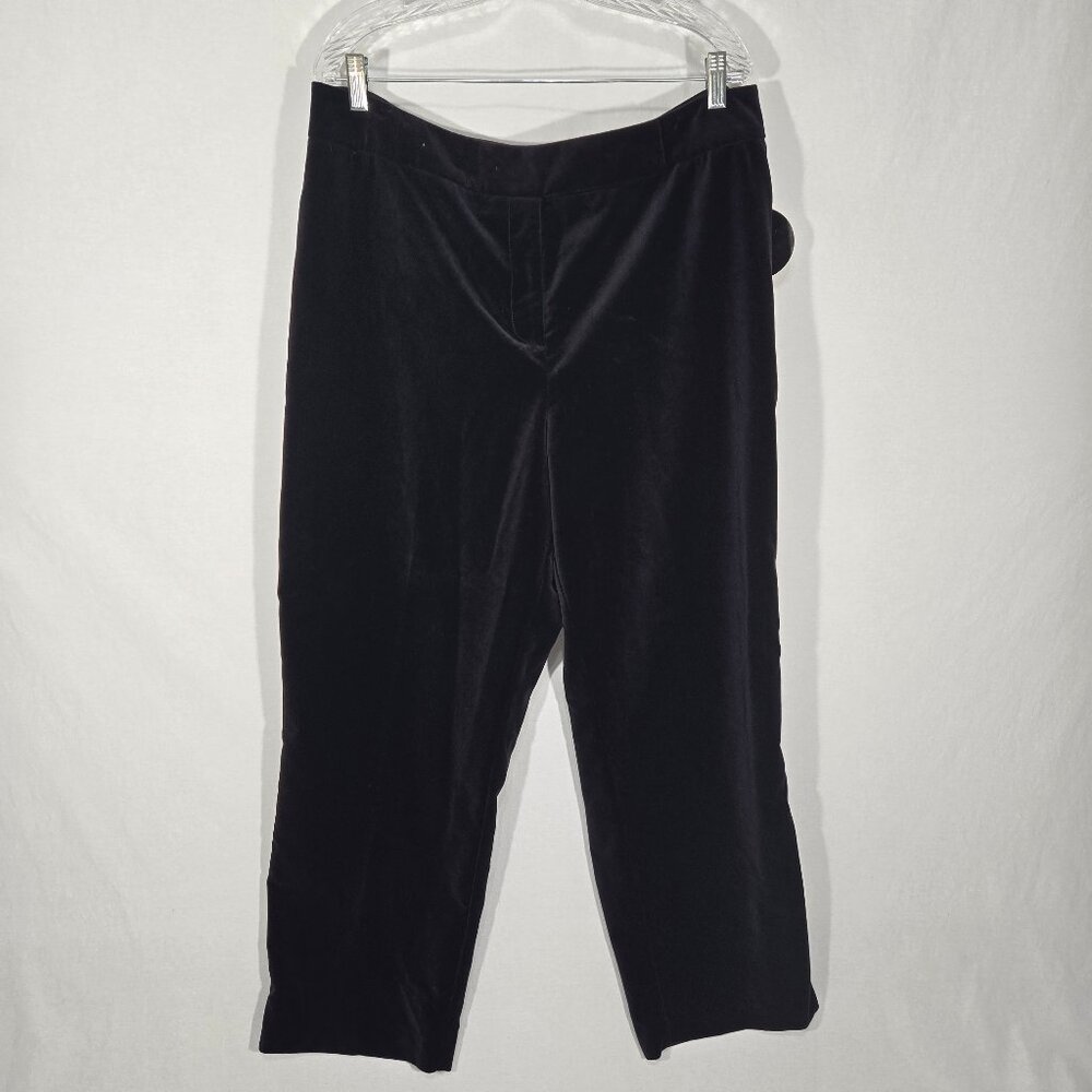 VINTAGE 80s 90s Y2K Retro Old-Stock Dark Purple VELVET Pants Women Plus Size 20W